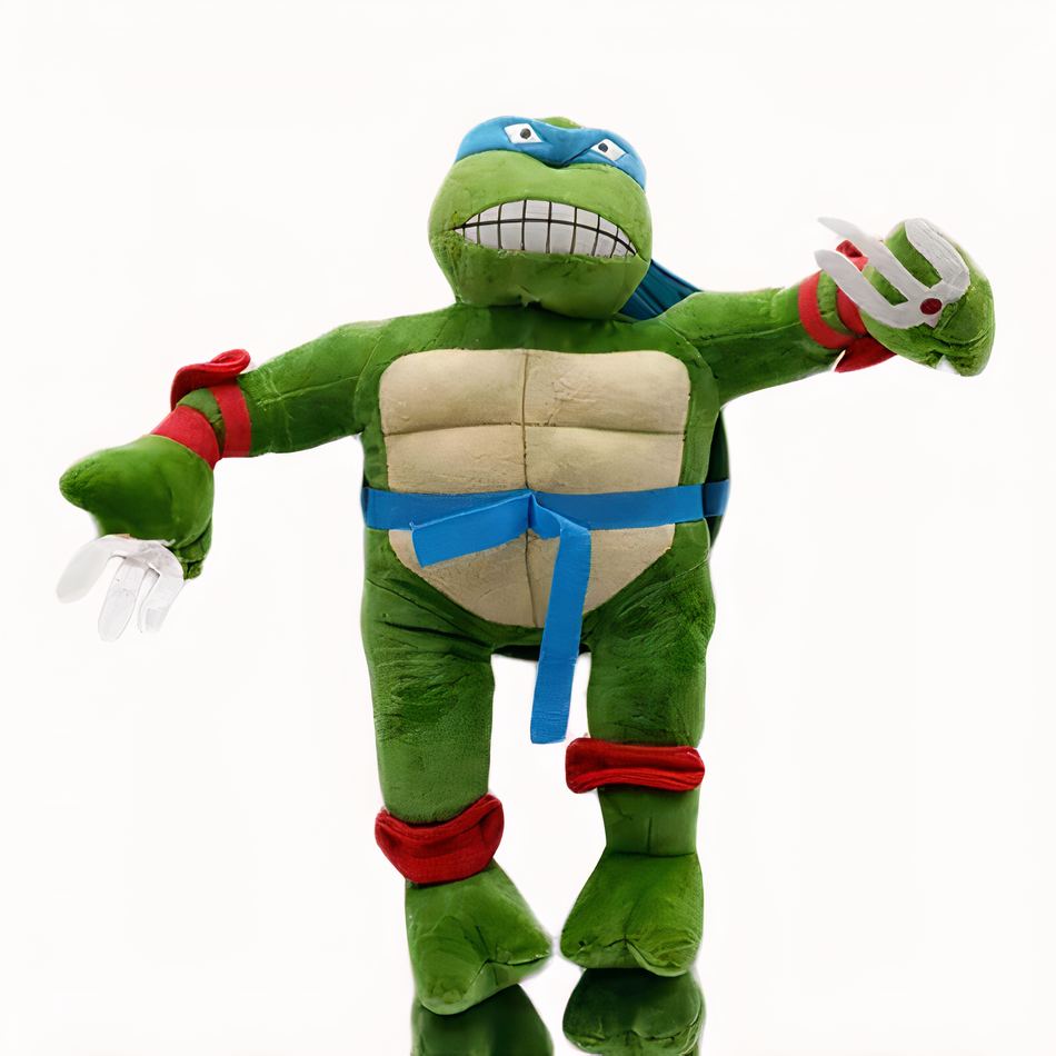 柔らかい緑の忍者タートルのぬいぐるみ、青い子供のヒーローキャラクター、The Plush Company