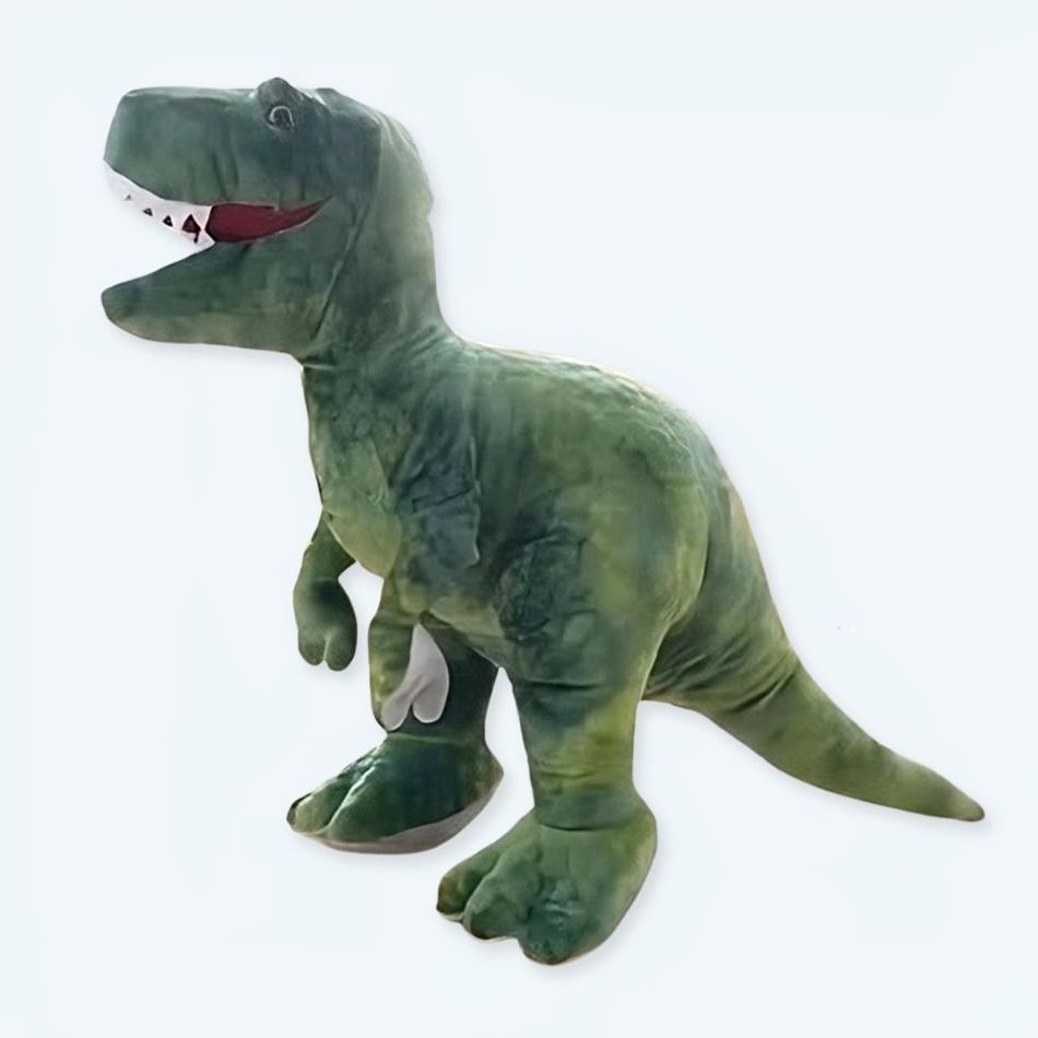 巨大で柔らかい緑色のティラノサウルス・レックスのぬいぐるみ（子供用、ジュラ紀、The Plush Company）