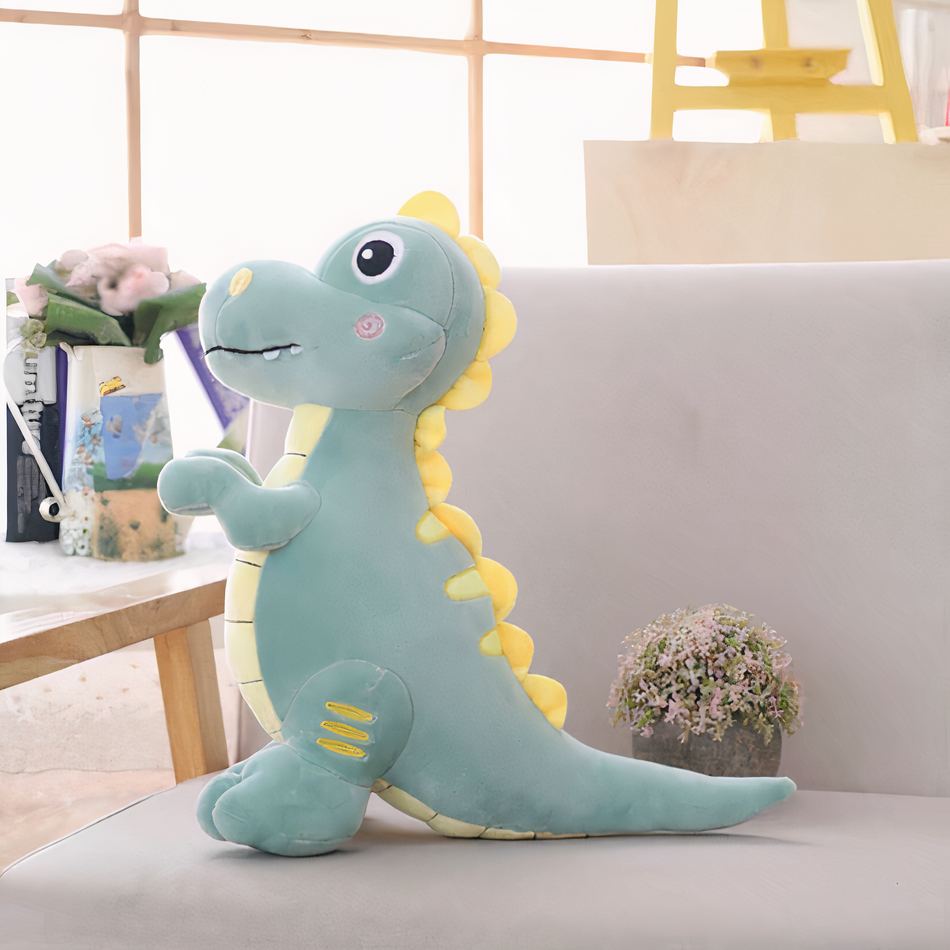 柔らかくて抱き心地の良い青いティラノサウルス・レックスの子供用ぬいぐるみ、40cm、The Plush Company