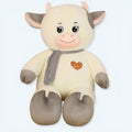 子供用の巨大で柔らかい白とグレーの牛のぬいぐるみ - The Plush Company