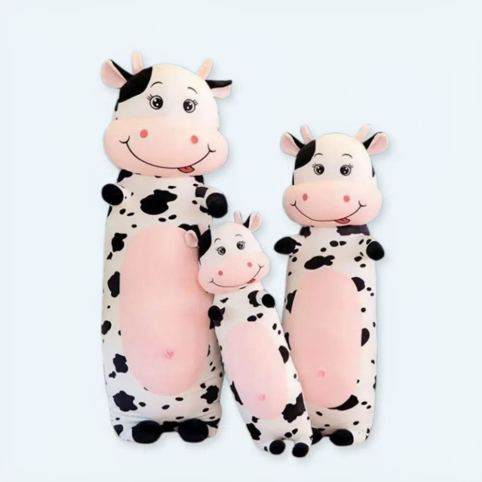 巨大でふわふわの斑点模様の牛のぬいぐるみ、子供用、70cm、The Plush Company