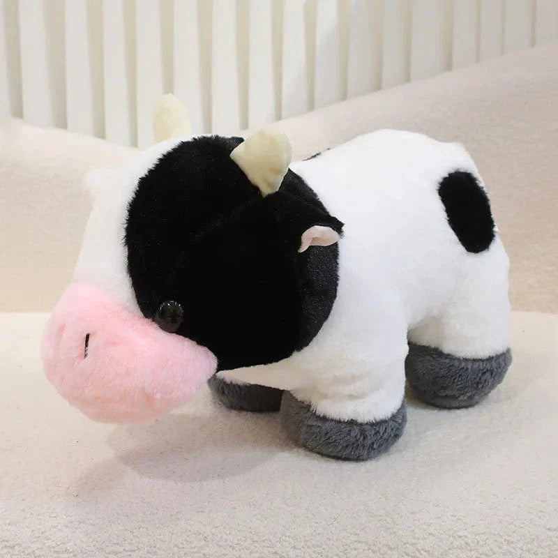 小さくてかわいい牛のぬいぐるみ、白 / 32cm